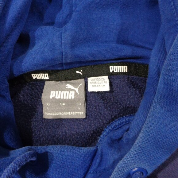Puma Men's Sweater Navy Blue Casual Pullover Hoodie Sweatshirt Size L - Picture 3 of 8